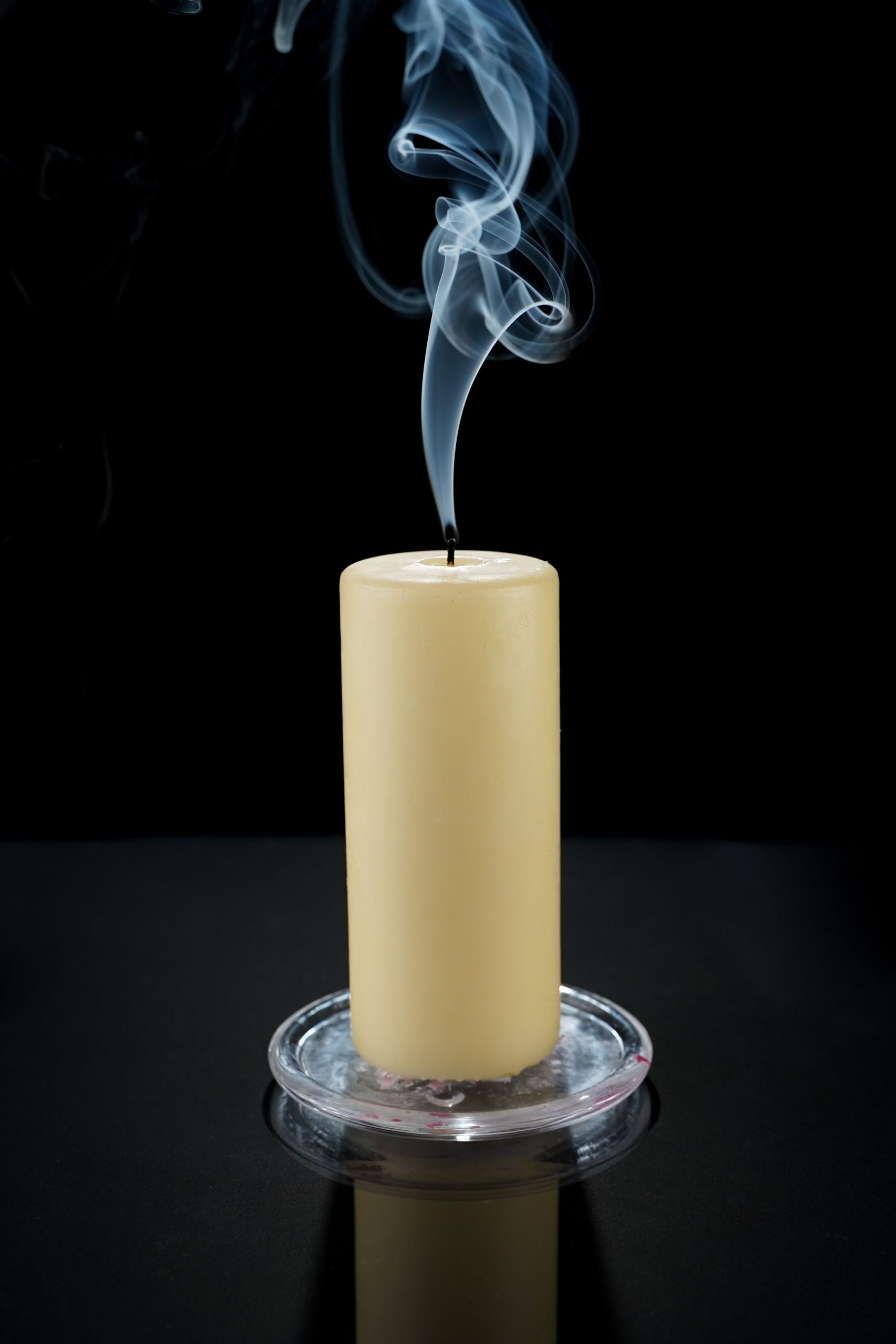 smoking pillar candle